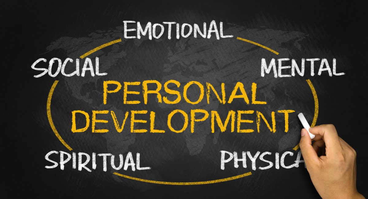 personal development concept on blackboard